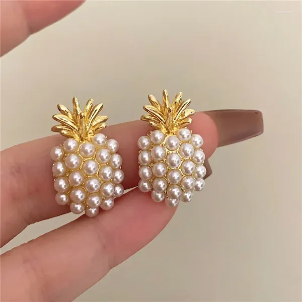 Boucles d'oreilles étalon ananas en métal perle européen et américain pour les dames personnalisées pour filles accessoires de voyage