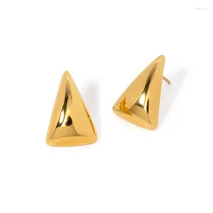 Stud Oorbellen Minar Minimalistische Metallic Driehoek Geometrisch Voor Vrouwen Roestvrij Staal Goud PVD Plated Aanslag Gratis Sieraden