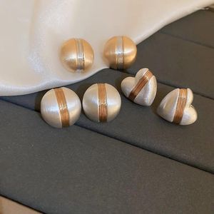 Oorknopjes Minar Eenvoudig Metallic Draadtrekken Twist Rond Hartvormig Voor Dames Brincos Goud Verzilverd Koperen Oorbel