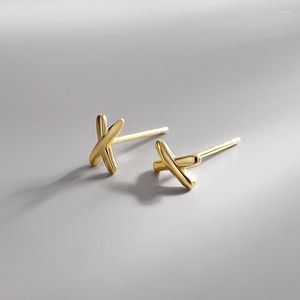 Pendientes de tuerca de cartílago minimalista para mujer, pendiente de Piercing pequeño cruzado en forma de X, accesorios de oreja pequeños con estilo Simple, GiftsStud Dale22