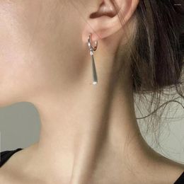 Boucles d'oreilles minimalistes Feng Shui en forme de gouttelette, boucle d'oreille circulaire pour femmes, mode Simple et longue, Style polyvalent mat