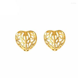 Pendientes De Botón Minimalista En Forma De Corazón Hueco Elegante Amor Mujer Joyería De Acero Inoxidable Regalos Para Ella