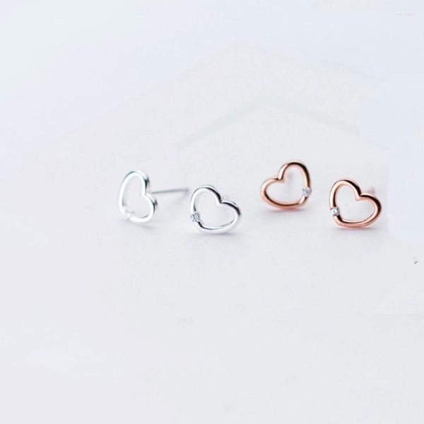 Boucles d'oreilles minimalistes mode coréenne plaqué or, cœur creux, bijoux en métal pour femmes et filles, boucles d'oreilles géométriques Aretes