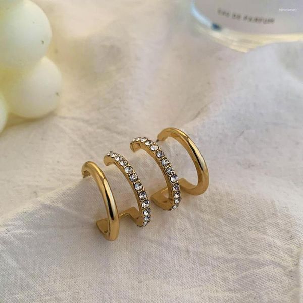 Boucles d'oreilles minimalistes perles simulées torsion cercle rond mode strass Piercing Cartilage femme cadeaux coréens