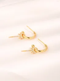 Boucles d'oreilles minimalistes, petits bijoux en argent S925, série Audrey Rose et produits pendentif pour femmes