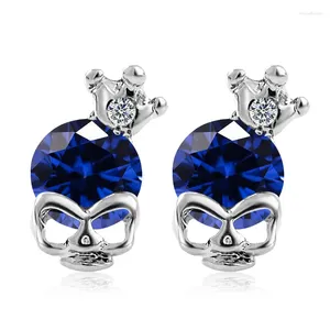 Boucles d'oreilles MISANANRYNE crâne pour femmes, mignon, 7 couleurs, zircone cubique, bijoux de fête, cadeau, vente en gros