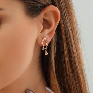 Stud Oorbellen Mismatch Voor Vrouw Onregelmatige Waterdrop Earring Smeltende Vloeistof Asymmetrische Dangle Punk Abstract Sieraden Cadeau