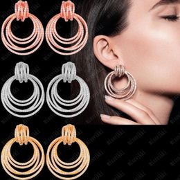 Boucles d'oreilles Missvikki Charme Brillant Full Top Cubique Zircon Cercle Pour Femmes Noble Symbole Occasion Importante Bijoux Essentiels