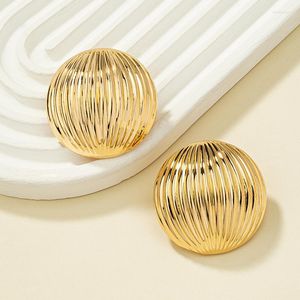 Boucles d'oreilles à tige, bijoux et accessoires de mode conçus par MITTO, plaqué or, grand dôme, boucle d'oreille