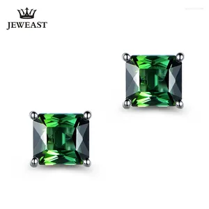 Stud -oorbellen ml natuurlijke groene toermalijn 18k pure gouden oorring real au 750 vaste diamant trendy fijne sieraden verkopen 2024