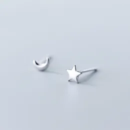 Boucles d'oreilles MloveAcc 925 en argent Sterling étoile lune pour les femmes petits bijoux de mode mignons Brincos