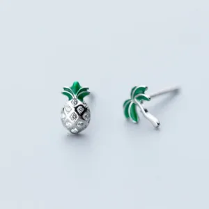 Boucles d'oreilles MloveAcc 925 bijoux en argent Sterling mode asymétrique Fruit ananas cocotier pour femmes filles