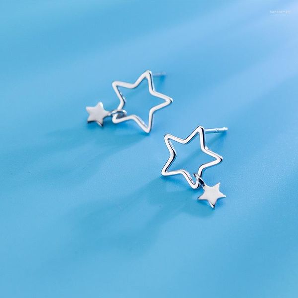 Boucles d'oreilles à tige MloveAcc 925 en argent Sterling étoiles à cinq branches pour les femmes minuscule évider étoile charme cadeau filles