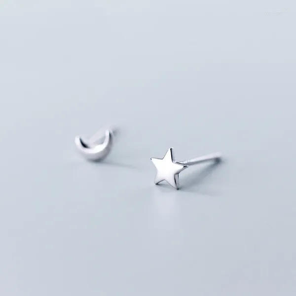 Boucles d'oreilles MloveAcc 925 en argent Sterling étoile lune pour les femmes petits bijoux de mode mignons Brincos