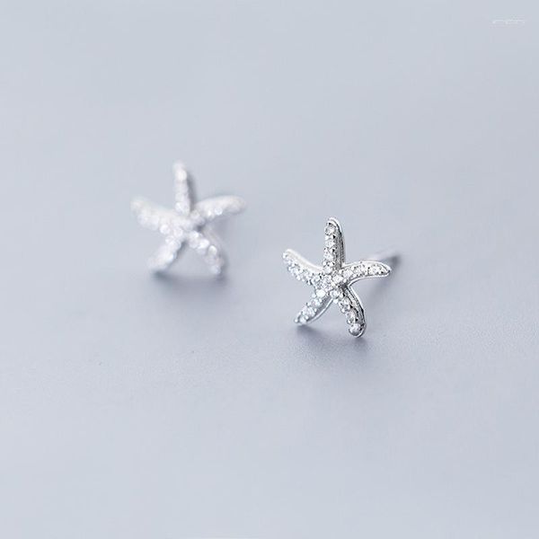 Boucles d'oreilles MloveAcc Design 925 en argent Sterling brillant étoile de mer pour les femmes de mariage anniversaire classique Simple bijoux cadeau