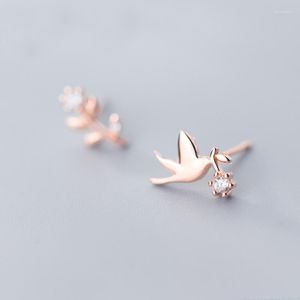 Stud Oorbellen MloveAcc Mooie 925 Sterling Zilver Crystal Leuke Bloem Vogel Zirkoon Tiny Voor Vrouwen Wedding Party Jewelr