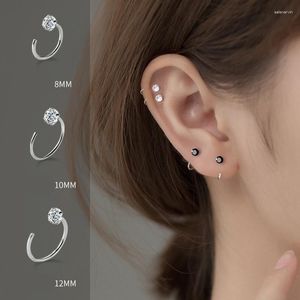 Stud Oorbellen MloveAcc Minimalistische oorpiercing kleine hoepel 925 Sterling Sliver Tiny CZ Zirkoon Huggie 6mm 8mm 10mm 12mm