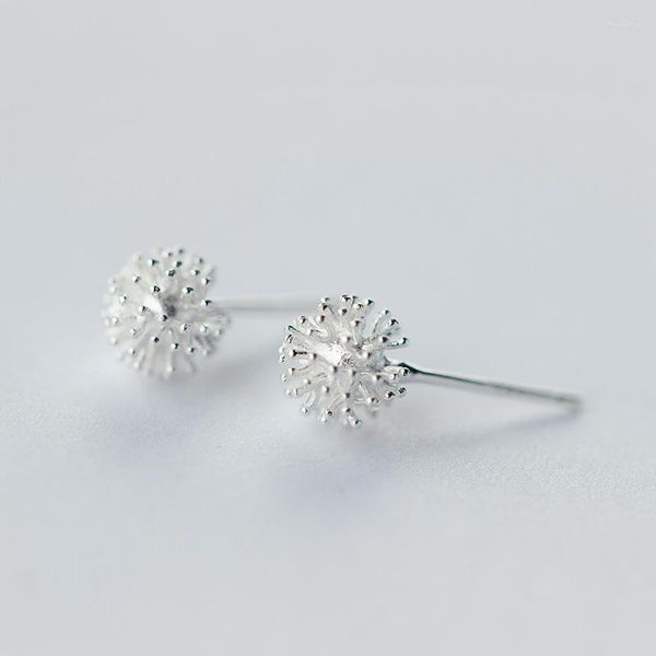 Stud Pendientes MloveAcc Solid 925 Sterling Silver Diente de león para mujer Casual Girl Sterling-silver-jewelry