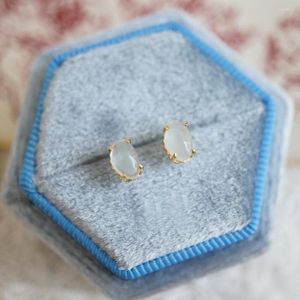 Boucles d'Oreilles MoBuy Aigue-Marine Semi-précieuse Pour Femme Argent Sterling 925 Plaqué Or 10k Cristal Bleu Clair EI008