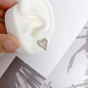 Boucles d'oreilles modèle en forme de coeur, bijoux Design tendance, coquille en laiton plaqué or pour femmes