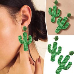 Stud Oorbellen Moderne Dames 2023 Cactus Beaded Drop Handgemaakte Seed Bead Heart Hoop Dangle Bohemen Statement Earring