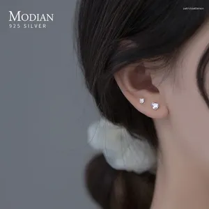 Boucles d'oreilles Modian en forme de cœur, en argent Sterling 925, zircone cubique, exquises pour femmes, bijoux fins de mariage
