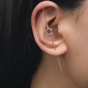 Stud -oorbellen Modyle 1 pc oor naald wrap crawler haak voor vrouwen auricle diagonaal koper ingelegde zirkoon piercing