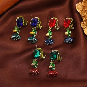 Boucles d'oreilles Mokopela femmes émail mignon oiseau et mode lanterne boule strass balancent bijoux pour dame fille fête quotidienne