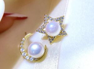 Boucles d'oreilles à tige MoonStar Design Bijoux faits à la main de culture de perles d'eau douce naturelles