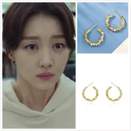 Stud Earrings Moon Chae Won TV Stijlvol Koreaans Jeon Yeo Bin Fashion Geometric Circle Small Square Personality Design