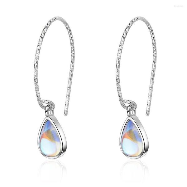 Boucles d'oreilles pierre de lune larme goutte d'eau verre cristal boucle d'oreille à facettes crochet d'oreille pour femme fête de mariage balancent bijoux cadeau