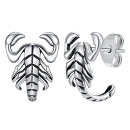 Stud -oorbellen MPrainbow Mens Rock Scorpion Hip Hop Metal Earring Geschenken voor hem Party Street Wear Sieraden