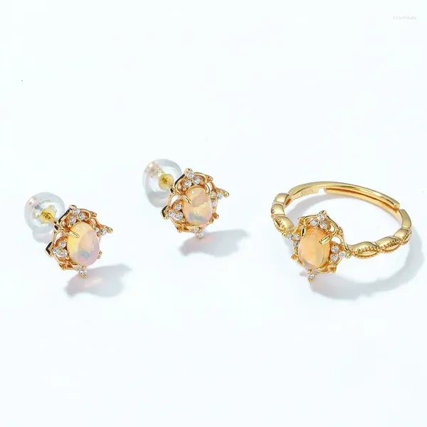 Boucles d'oreilles MSE045 2023 Style 925 Brouille à oreilles en argent sterling Bright Bright Opal Zircon Women Design Accessories Bijoux Fashion