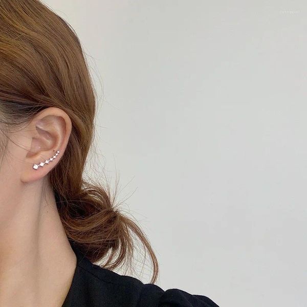 Boucles d'oreilles multicouches en Zircon pour femmes modernes, couleur argent, discrète, délicate, mode coréenne, bijoux féminins de carrière en vrac
