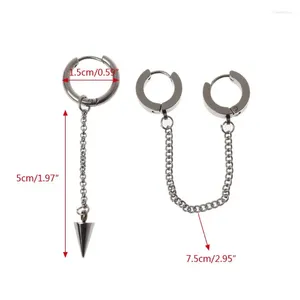 Stud Oorbellen MXME Asymmetrische Hanger Mannelijke Lange Kwast Punk Hip Hop Rvs Sieraden Cadeau Voor Mannen Vrouwen