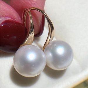 Stud-oorbellen natuurlijke elegante 10-11 mm zee echte witte parel oorbel voor vrouwen