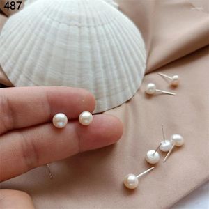 Pendientes de tuerca con perlas naturales de agua dulce para mujer, joyería de moda para fiesta de boda, aguja de plata 925, regalos de moda blancos auténticos