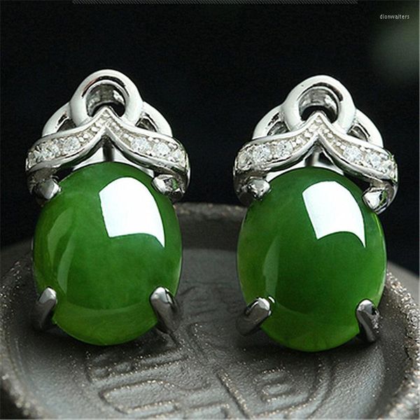 Boucles d'oreilles à tige calcédoine verte naturelle sculptée à la main goutte d'eau mode Boutique bijoux hommes et femmes Agate en gros