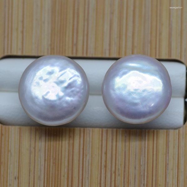 Pendientes de tuerca con perlas naturales de 12-13mm de agua dulce, Plata de Ley 925 coreana para mujer, regalo de joyería