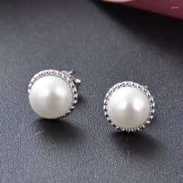 Boucles d'oreilles en argent Sterling 925, perle naturelle Sutd, pour femmes, Aros Mujer Oreja, bijoux Orecchini Bizuteria pour filles