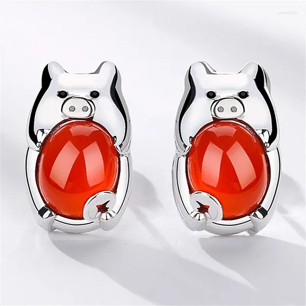 Boucles d'oreilles en calcédoine rouge naturelle, sculptées à la main, goutte d'eau, bijoux Boutique de mode, Agate pour hommes et femmes, cadeau, vente en gros