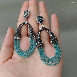 Boucles d'oreilles étalons à facettes rondes à facette bleu kyanite macarsite noir pour les femmes belles pierres cadeaux