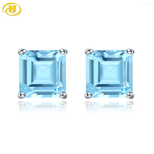 Pendientes de sementales Natural Sky Blue Topaz 925 Sterling Silver 2.8 quilates de piedras preciosas Gemstone Regalo Estilo clásico Joyería fina