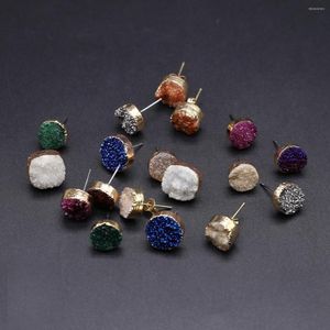 Stud -oorbellen natuursteen kristal vergulde kleurrijke cluster hoogwaardige oorstoten diy sieraden accessoires cadeau