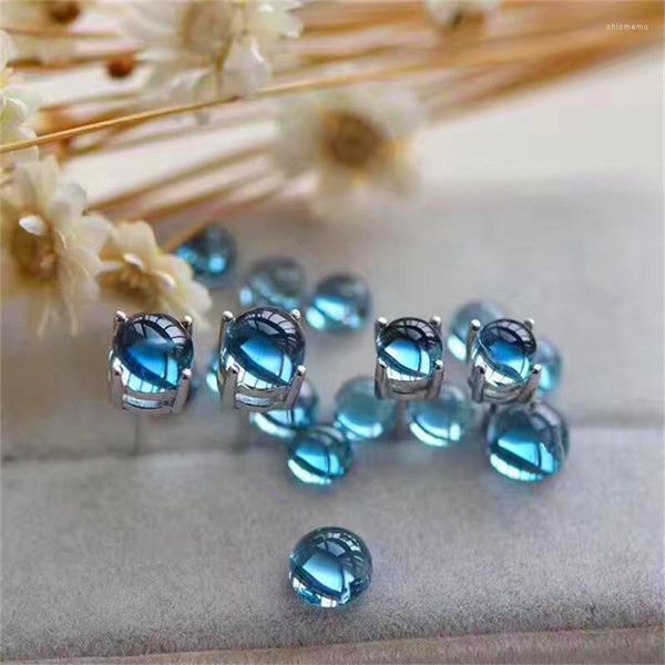 Boucles d'oreilles topaze bleue suisse naturelle pour femmes, en argent Sterling 925, ovale, cadeau féminin, bijoux en pierres précieuses
