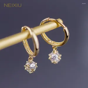 Boucles d'oreilles NEIXIU 925 STERLING Silver Boule de zircon exquis brillant pour femmes Gold 9k Gold Bijoux Gifts en gros en gros