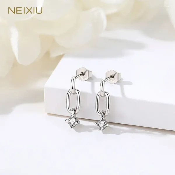 Boucles d'oreilles NEIXIU 925 argent sterling simple léger luxe zircon Pendant femme fille 14k bijoux plaqué d'or cadeau en gros