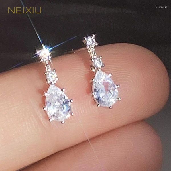 Boucles d'oreilles Neixiu 925 en argent sterling plaqué or 14 carats magnifique vintage goutte d'eau zircon pour les femmes bijoux cadeaux en gros