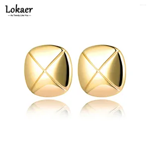 Boucles d'oreilles étalon néo-gothique en titane en acier inoxydable bijoux géométrique croix de Bohême plaqué or pour femmes E22078