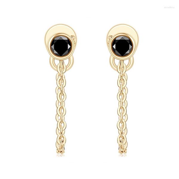 Boucles d'Oreilles Netflix Ins Style 0.2 Carat Moissanite Fil Long 925 Sterling Silver Couleur Bijoux Femme Cadeau Anti-Allergique